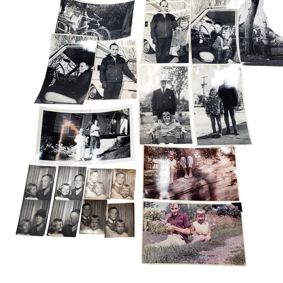 Vtg Junk Drawer Lot of 15 Monochrome Color Photos Siblings Growing Up - Picture 4 of 8